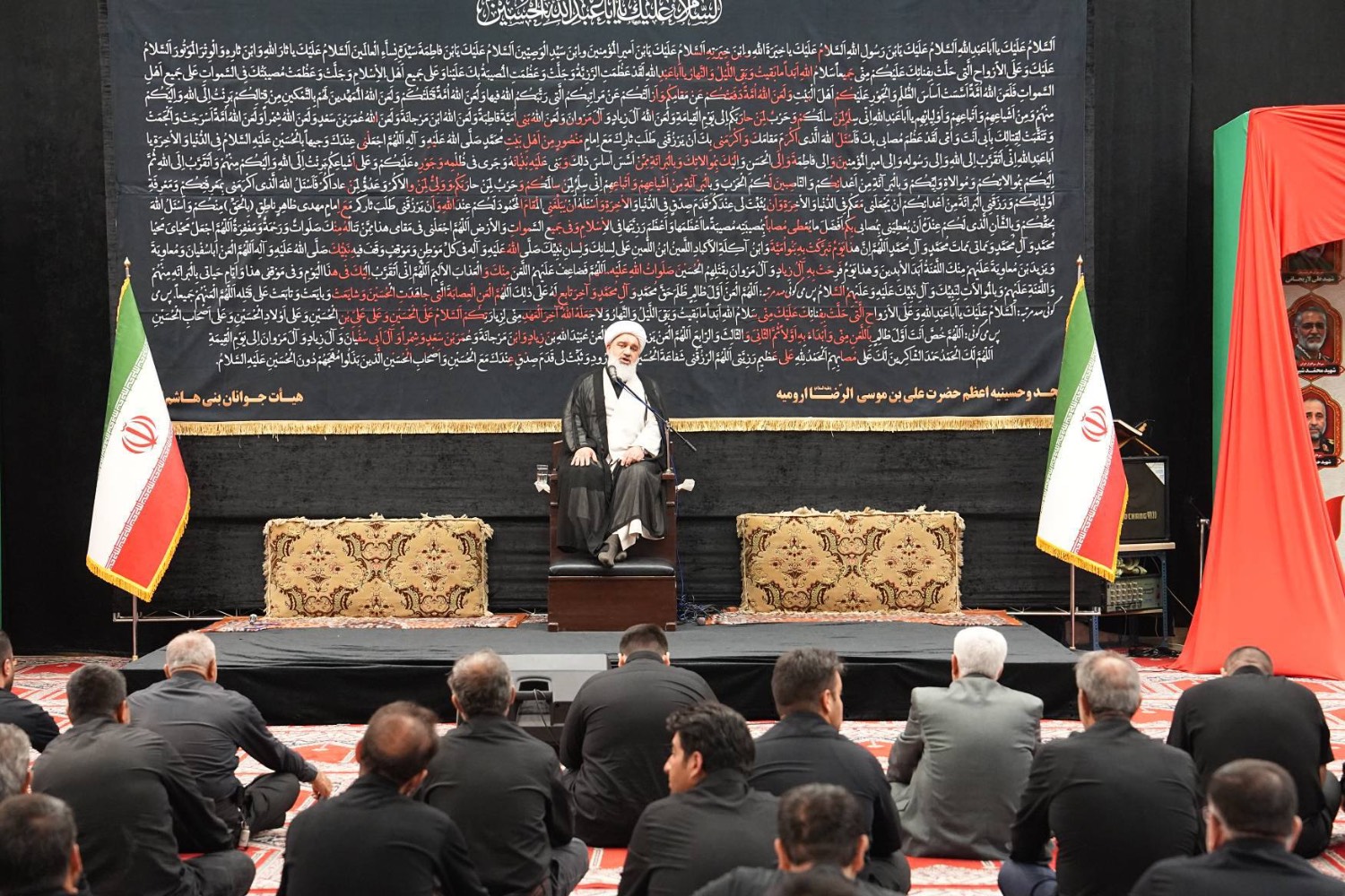 حضور استاندار آذربایجان‌غربی در آیین عزاداری حسینیه اعظم حضرت علی بن موسی‌الرضا (ع) ارومیه + تصاویر