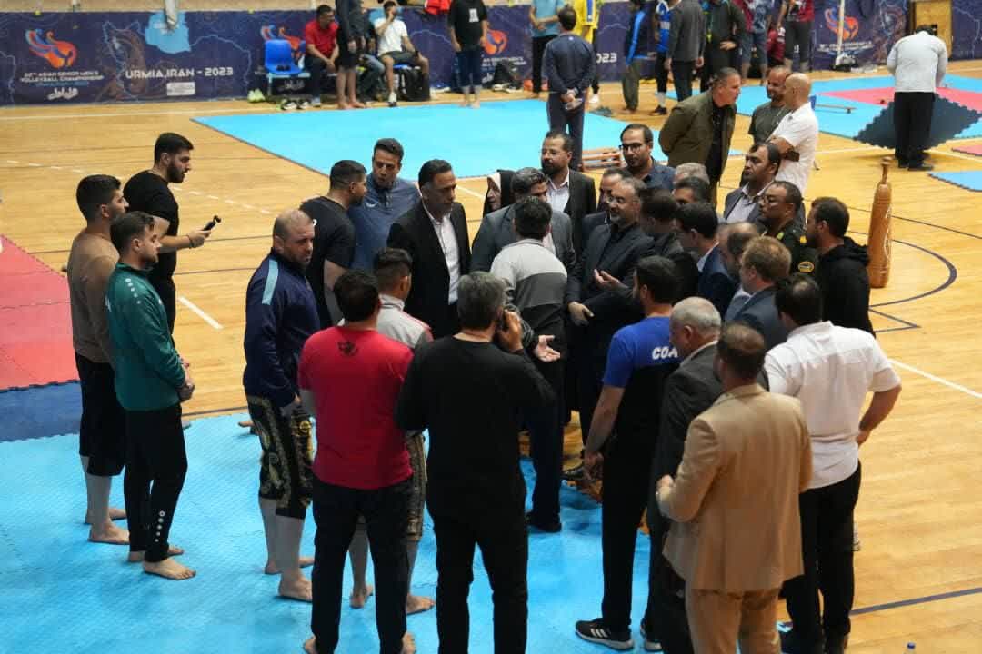 بازدید سرپرست معاون سیاسی و اجتماعی استانداری آذربایجانغربی از روند آمادهسازی محل برگزاری مسابقات آسیایی ورزشهای زورخانهای و کشتی پهلوانی در ارومیه