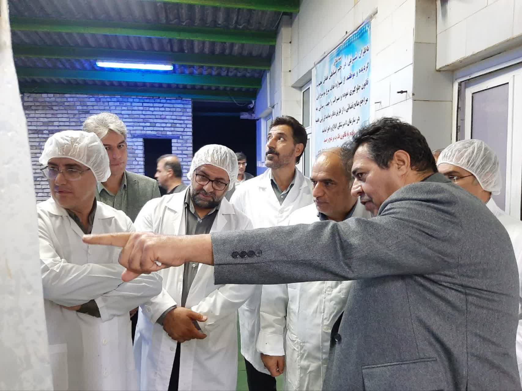 بازدید شبانه فرماندار شهرستان ارومیه با همراهی جمعی از روسای ادارات و دستگاههای متولی، از کشتارگاه طیور غرب ارومیه