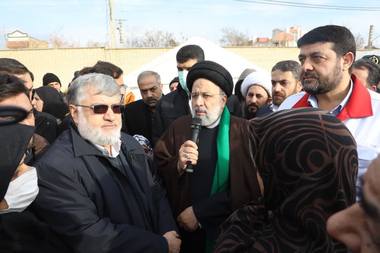 حضور رئیس جمهور در مناطق زلزلهزده شهرستان خوی